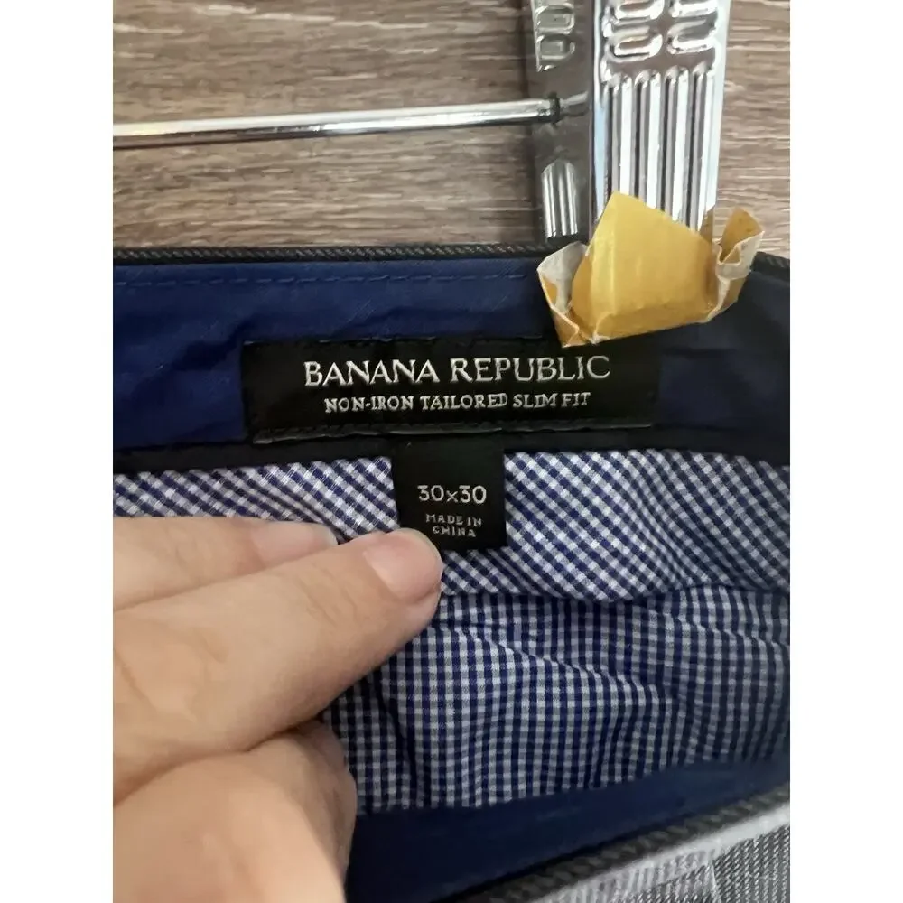 Banana Republic Tailored Slim Fit Gray Pants 30x30 Men Career Office